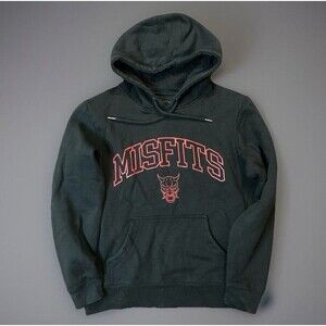 Misfits Grunge Gothic Y2k Black Streetwear Hoodie Mens Sz Medium